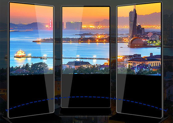 65&quot;  の屋内デジタル広告の表示、LCDの広告プレーヤーを立てる床